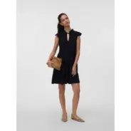 VERO-MODA-musta-naisten-frillamekko-a-linjaisella-helmalla