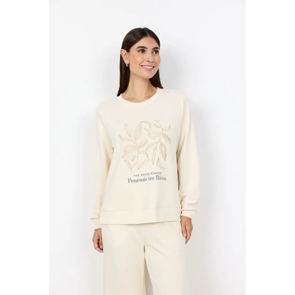 soyaconcept-luonnonvalkoinen-rento-ja-pehmea-collegepaita-printilla