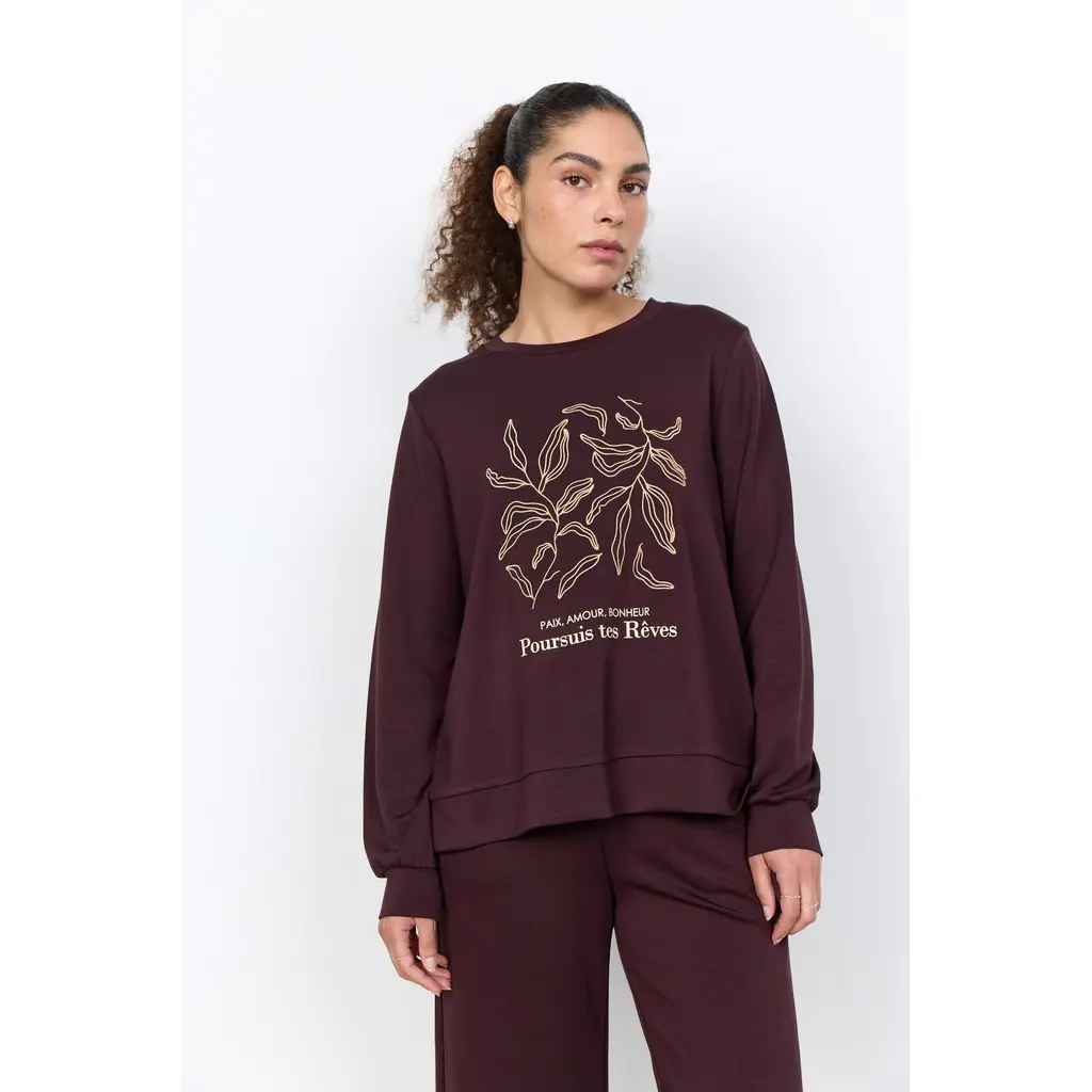 soyaconcept-naisten-ruskea-pehmea-collegepaita-etuprintilla