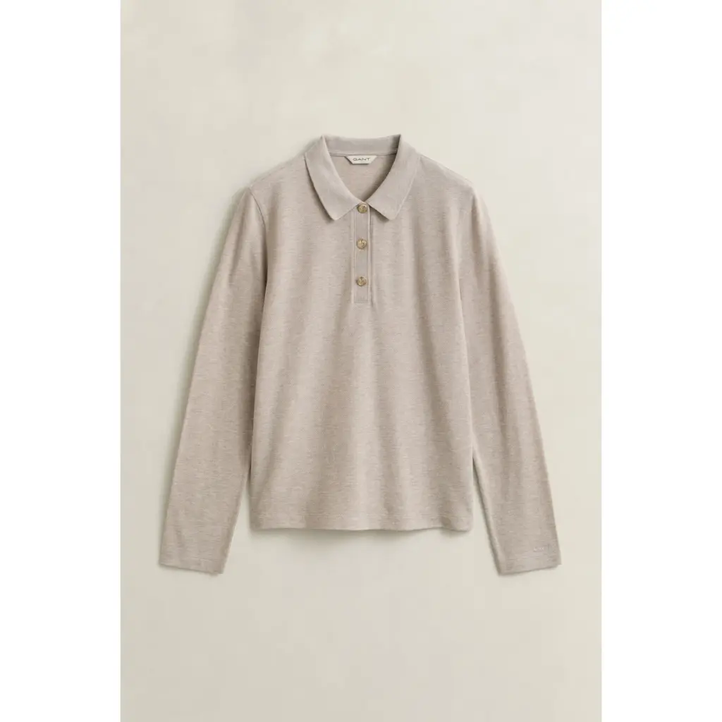 Gant_pitkahihainen-beige-trikoopusero-kultaisin-napein