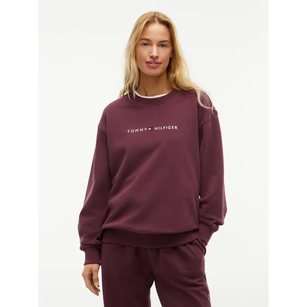 Tommy-Hilfiger-naisten-ruskean-savyinen-yksivarinen-rento-collegepaita