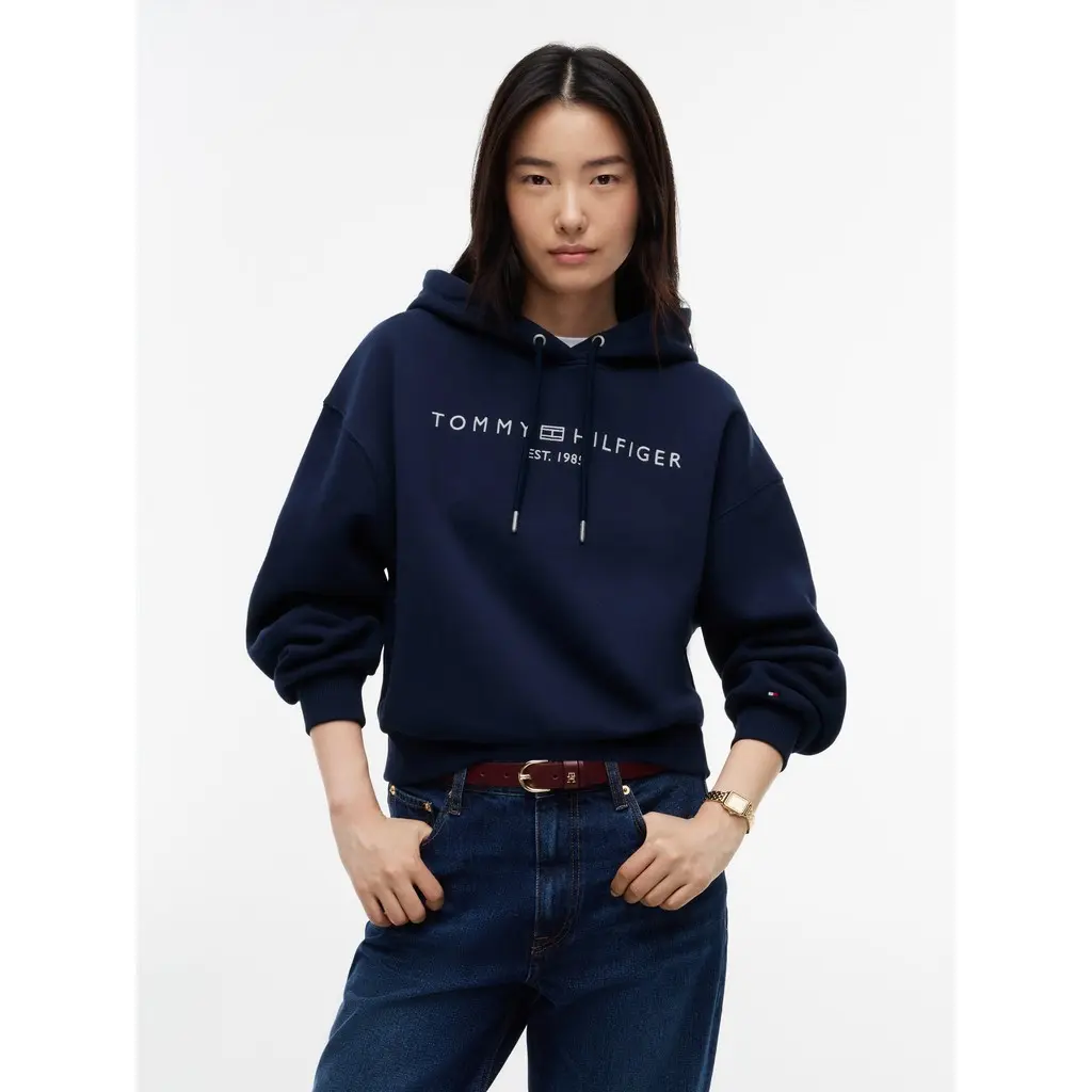 Tommy-Hilfiger_naisten-tummansininen-logohuppari