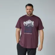 All-Size-miesten-plusmitoitettu-rento-puuvillainen-viininpunainen-printtit-paita