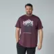 All-Size-miesten-plusmitoitettu-rento-puuvillainen-viininpunainen-printtit-paita