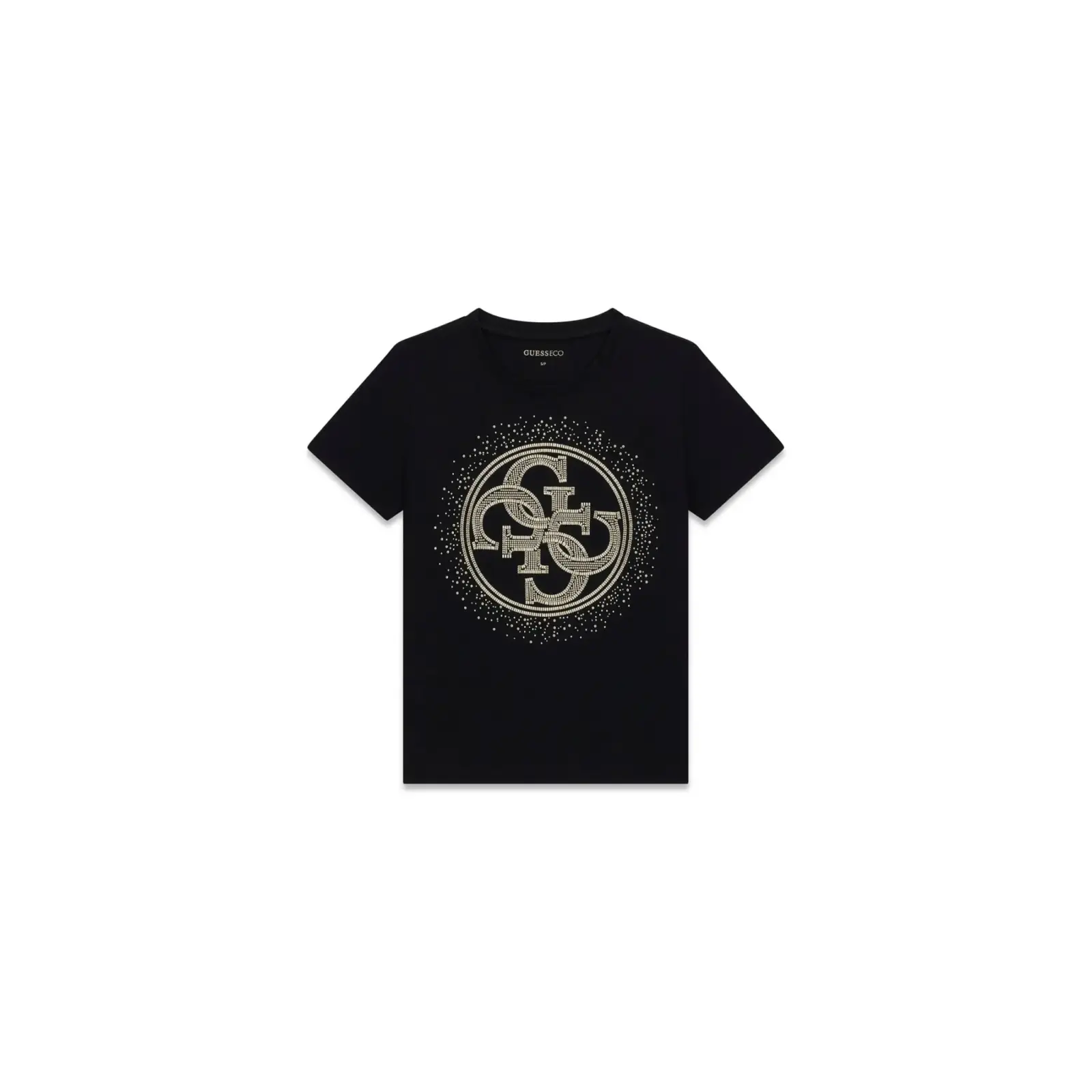 Guess-naisten-musta-strassein-koristeltu-4g-logot-paita