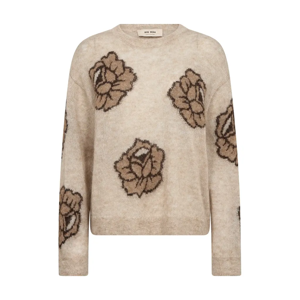MOS-MOSH-naisten-beige-villa-mohair-sekoitteinen-pehmea-beige-kukkaneule