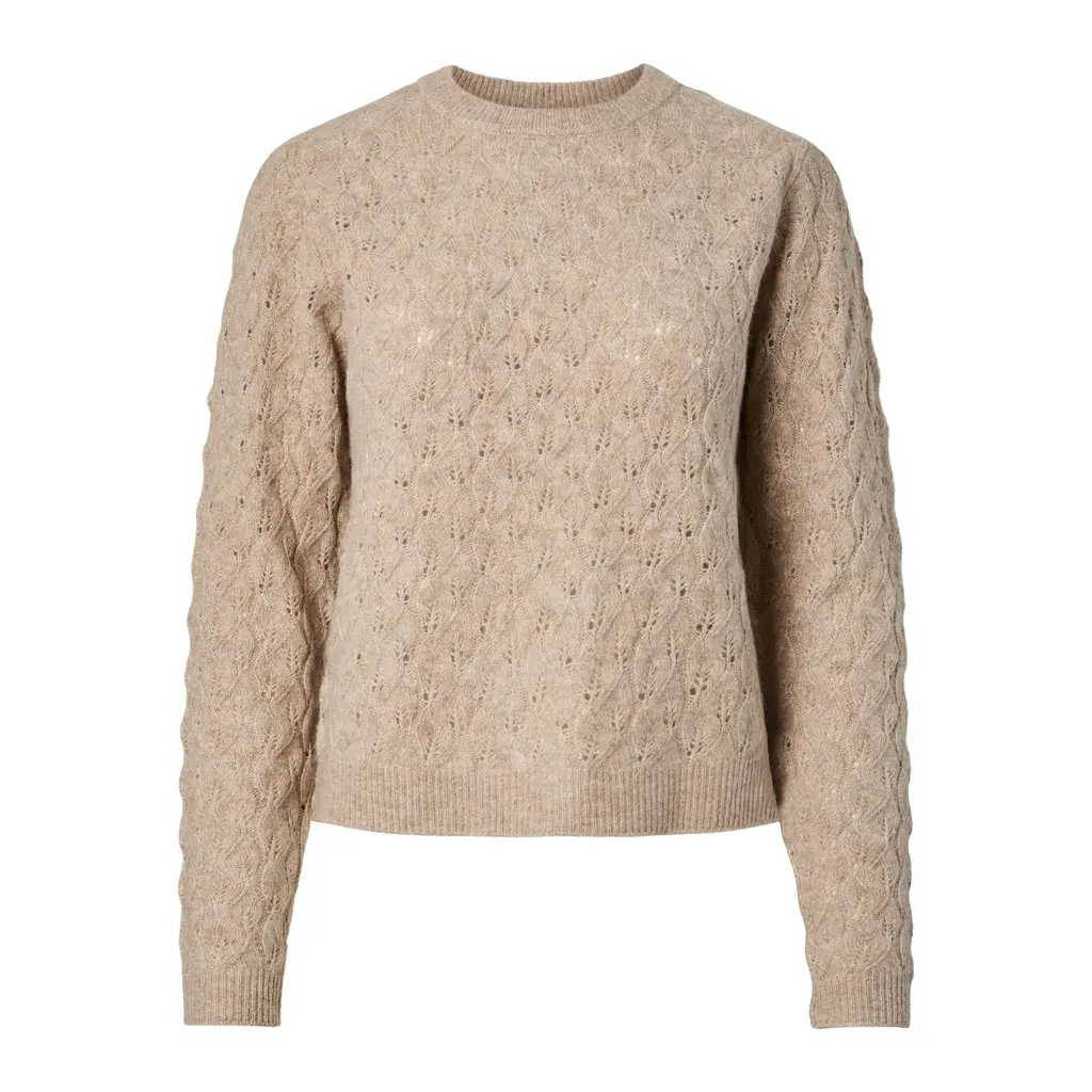 PIECES-beige-naisten-pitsineule