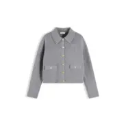Tommy-Hilfiger-vaaleanharmaa-naisten-neulejakku-kauluksilla