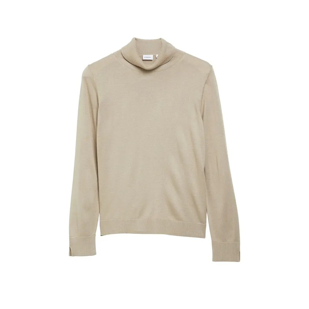 comma-beige-yksivarinen-naisten-pooloneule