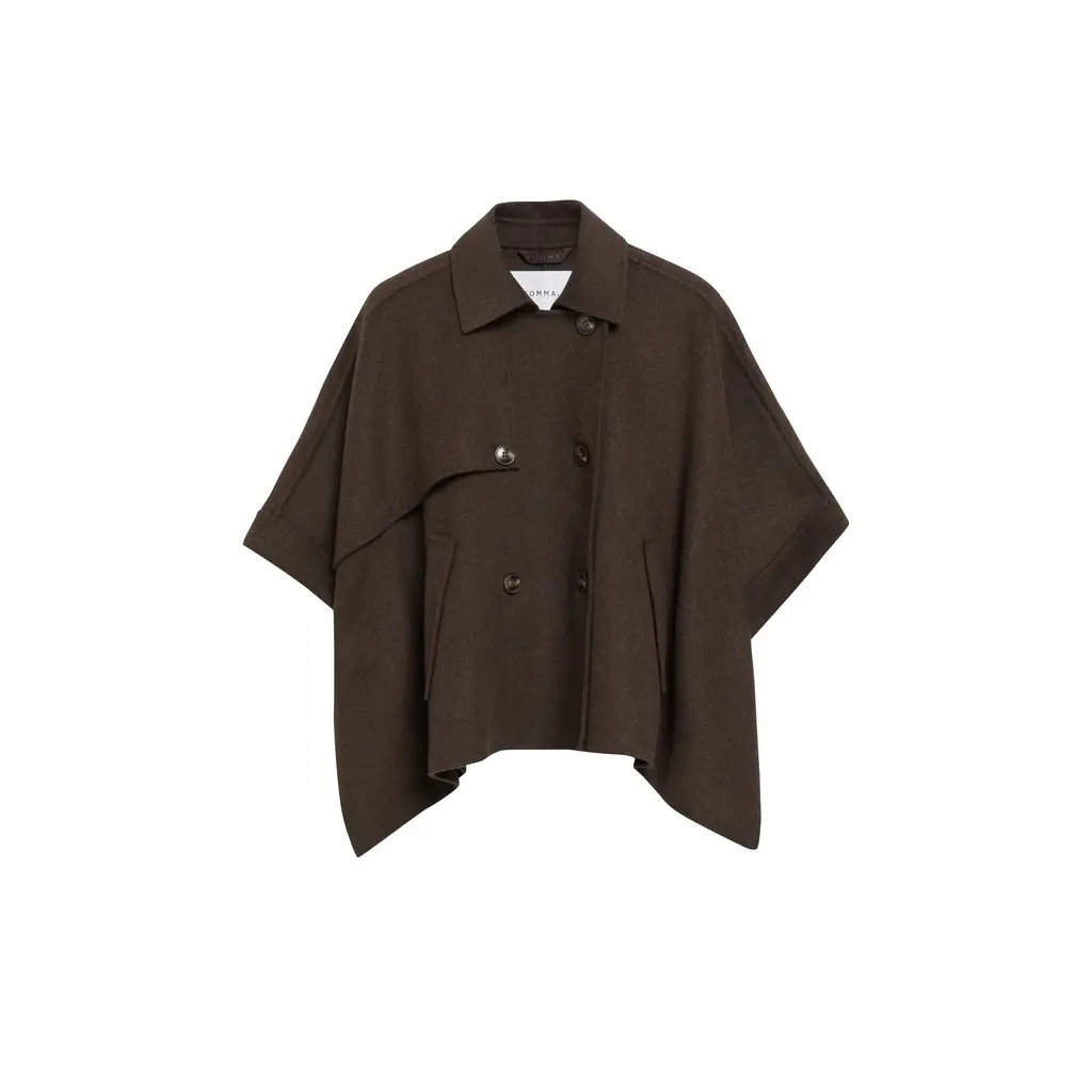 comma_tummanruskea-naisten-villakangastakki-poncholeikkauksella_ponchotakki