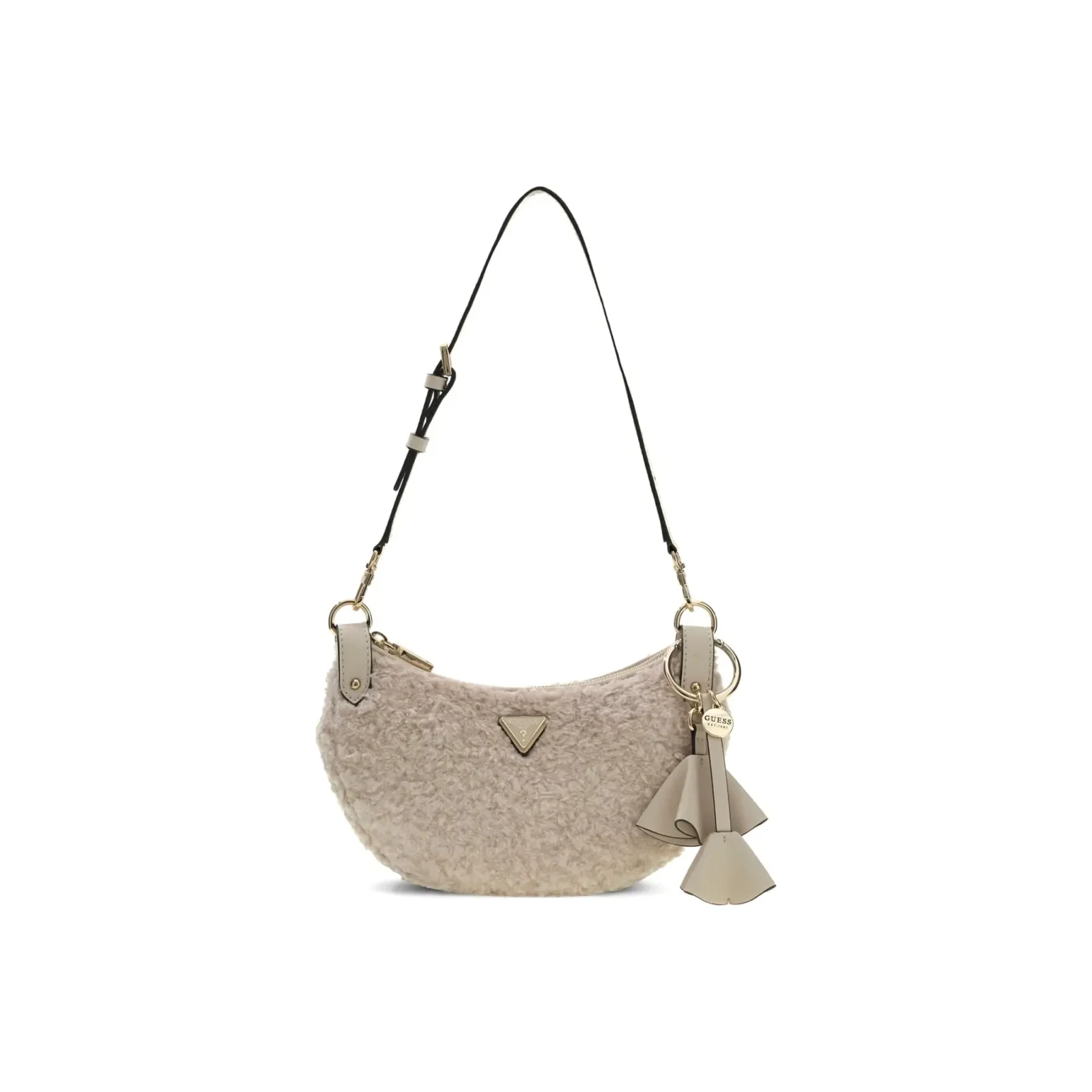 Guess-naisten-beige-kaareutuva-teddylaukku-koristeilla