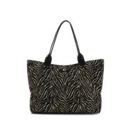 Guess-seeprakuvioinen-iso-naisten-musta-beige-savyinen-laukku