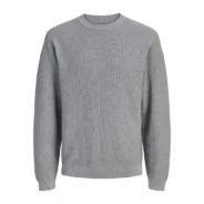 JACKJONES-miesten-harmaa-puuvillaneule