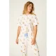 PJ-Salvage-naisten-luonnonvalkoinen-lyhythihainen-koiraprintti-pyjamapaita