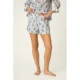 PJ-Salvage-naisten-raidalliset-lyhyet-pyjamashortsit-koiraprintilla