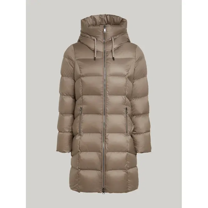Reset-naisten-keskipitka-hupullinen-beige-untuvatakki-Nagoya