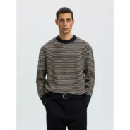 SELECTED-miesten-puuvillainen-struktuurineule-sini-beige