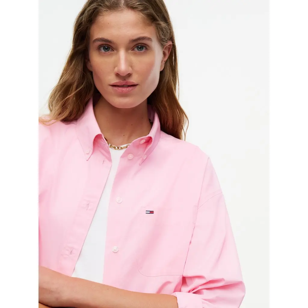 Tommy-Jeans-naisten-rento-pinkki-kauluspaita-lyhyella-mitoituksella