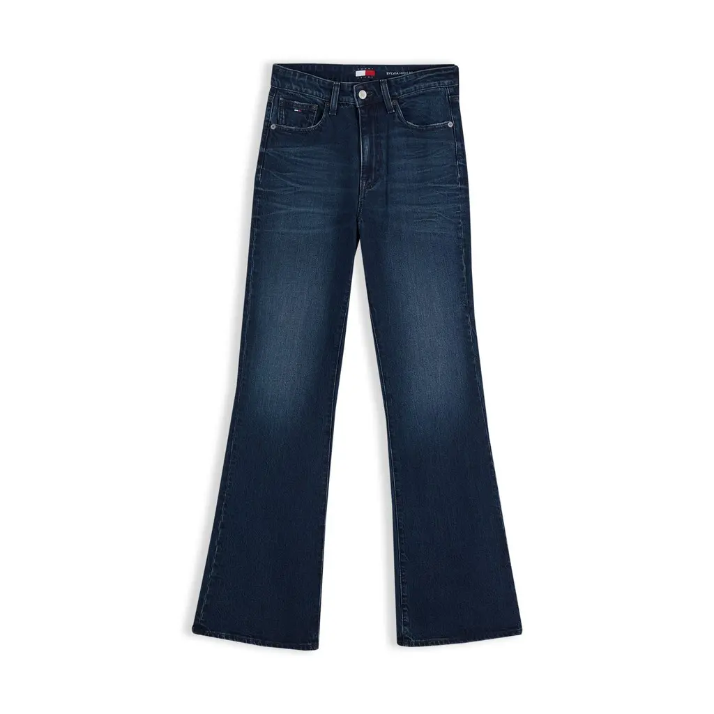 Tommy-Jeans-tummansiniset-naisten-korkeavyotaroiset-bootcutfarkut