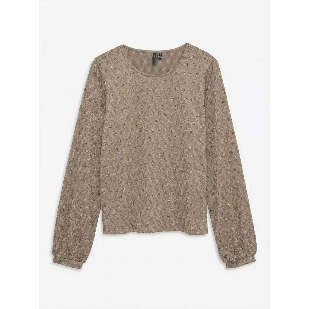 VERO-MODA-naisten-beige-kimalteleva-trikoopaita-pitkilla-hihoilla