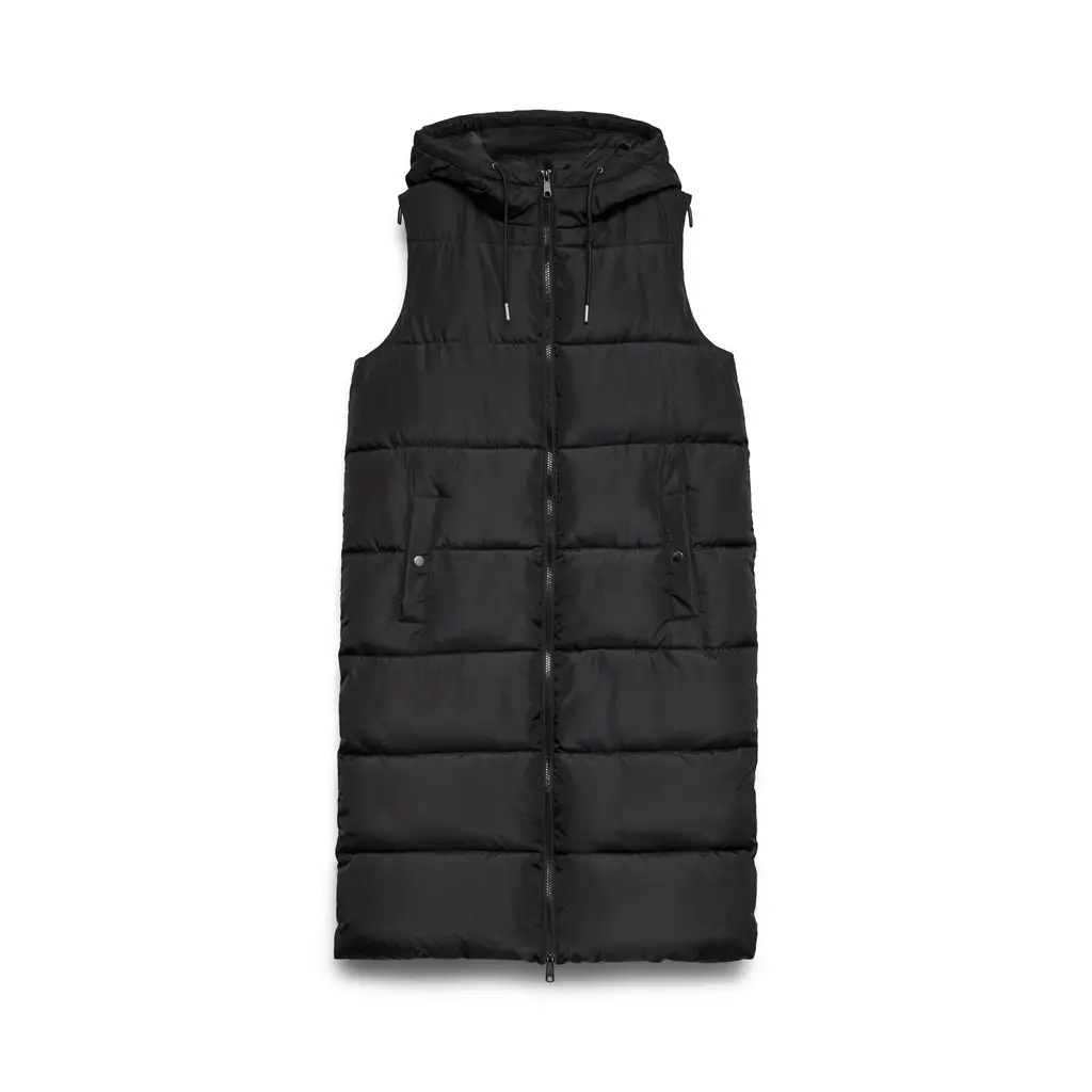 VERO-MODA-naisten-musta-toppaliivi-hupulla-ja-polvimittaisella-helmalla