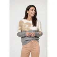 monari-naisten-beige-harmaa-kuviollinen-strassein-viimeistelty-kukkaneule
