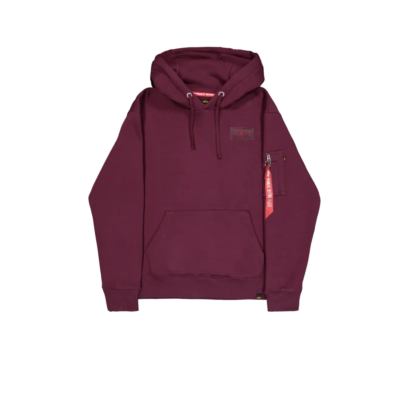 Alpha-Industries-miesten-viinipunainen-huppari-selkaprintilla
