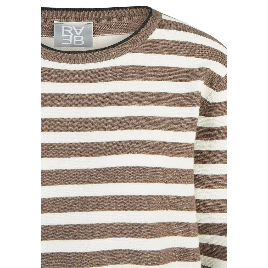 RABE-naisten-raidallinen-beige-valkoinen-neulepusero