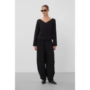 Soaked-In-Luxury-naisten-barrel-tyyliset-rennot-mustat-siistit-housut-Cebilla-pants