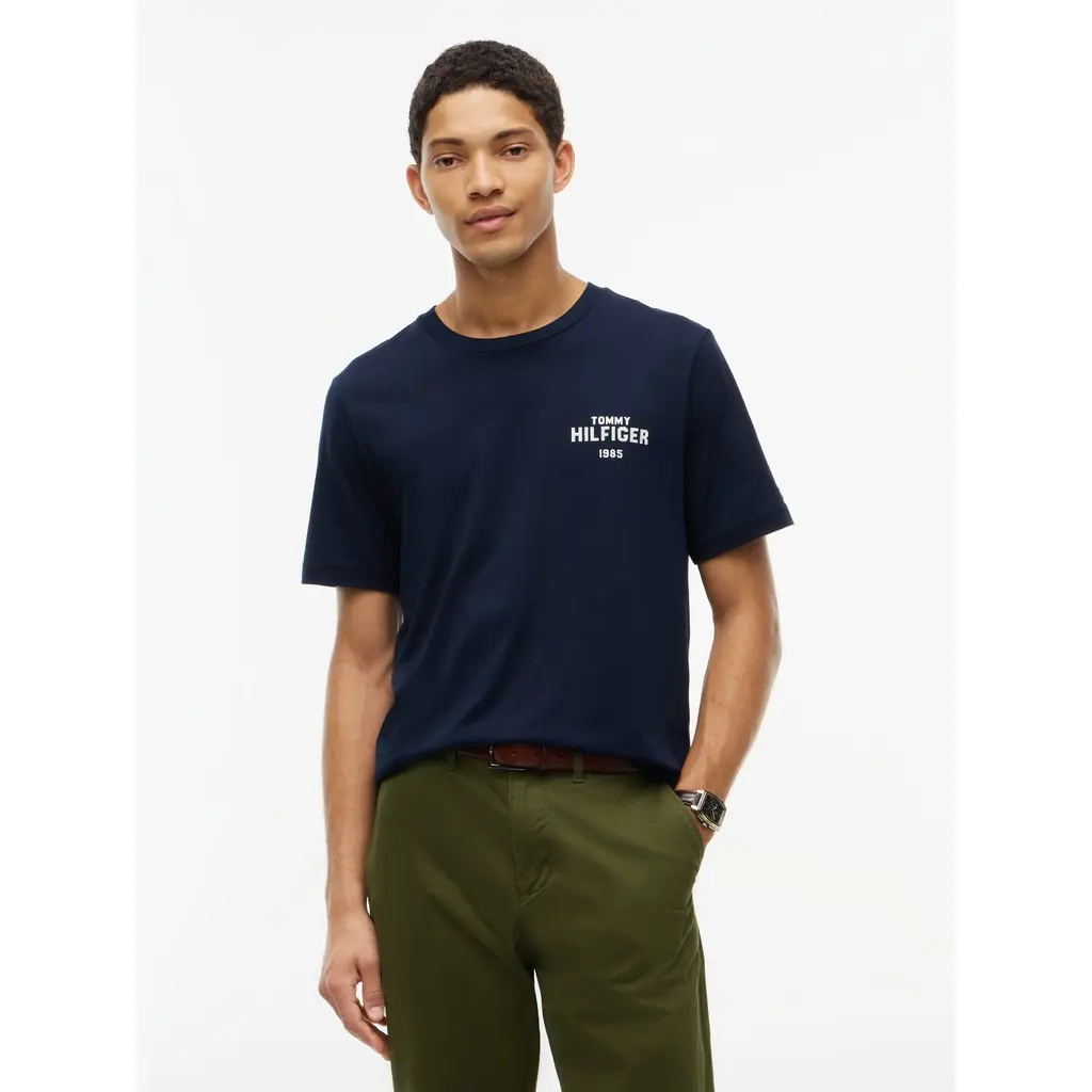 Tommy-Hilfiger-miesten-puuvillainen-tummansininen-t-paita-logolla