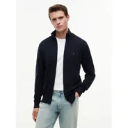 Tommy-Hilfiger-miesten-tummansininen-vetoketjullinen-puuvillaneuletakki