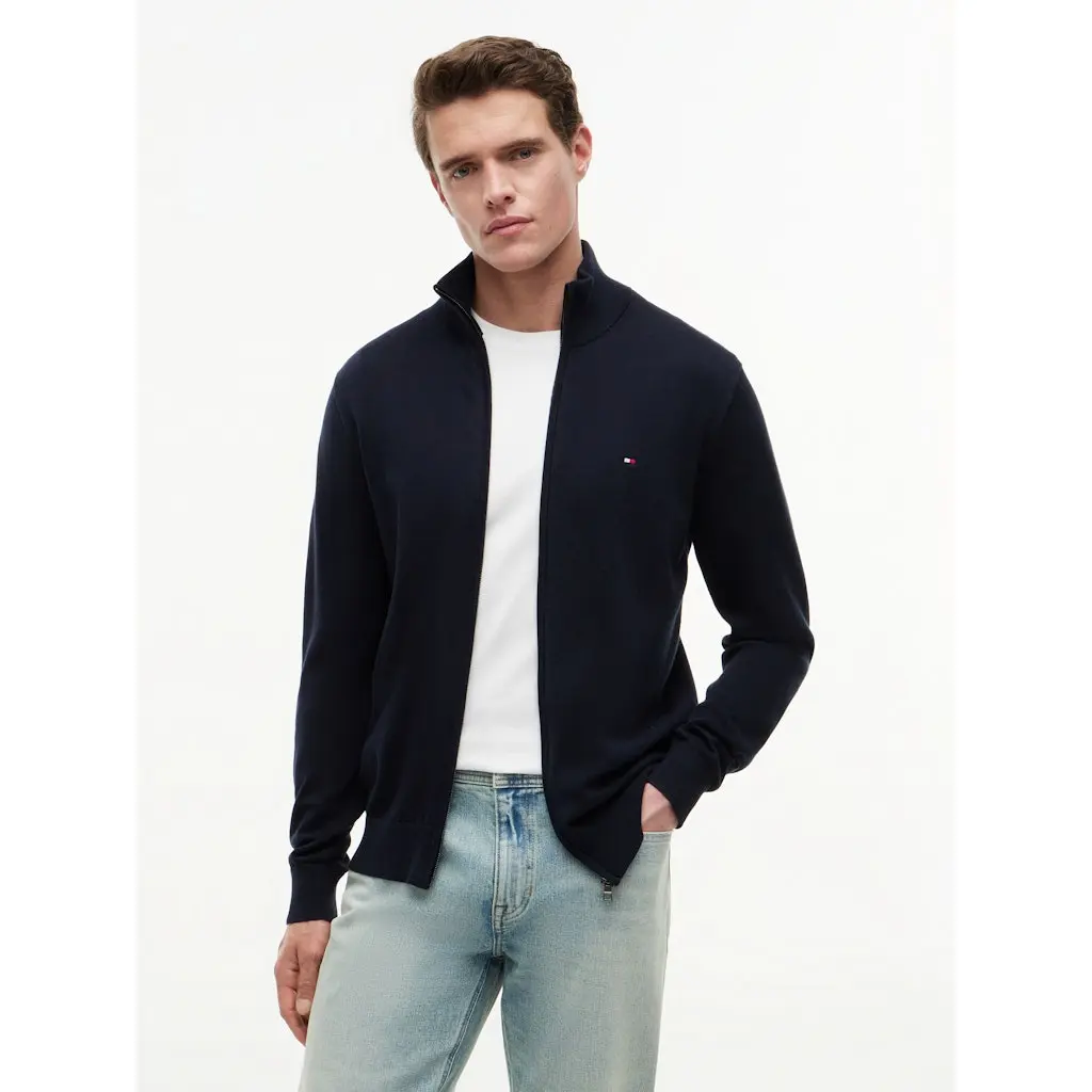 Tommy-Hilfiger-miesten-tummansininen-vetoketjullinen-puuvillaneuletakki