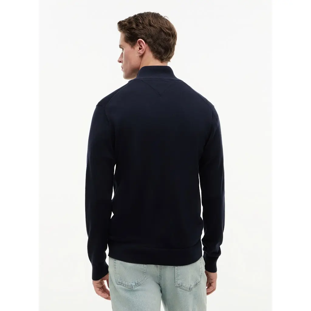 Tommy-Hilfiger-miesten-tummansininen-vetoketjullinen-puuvillaneuletakki