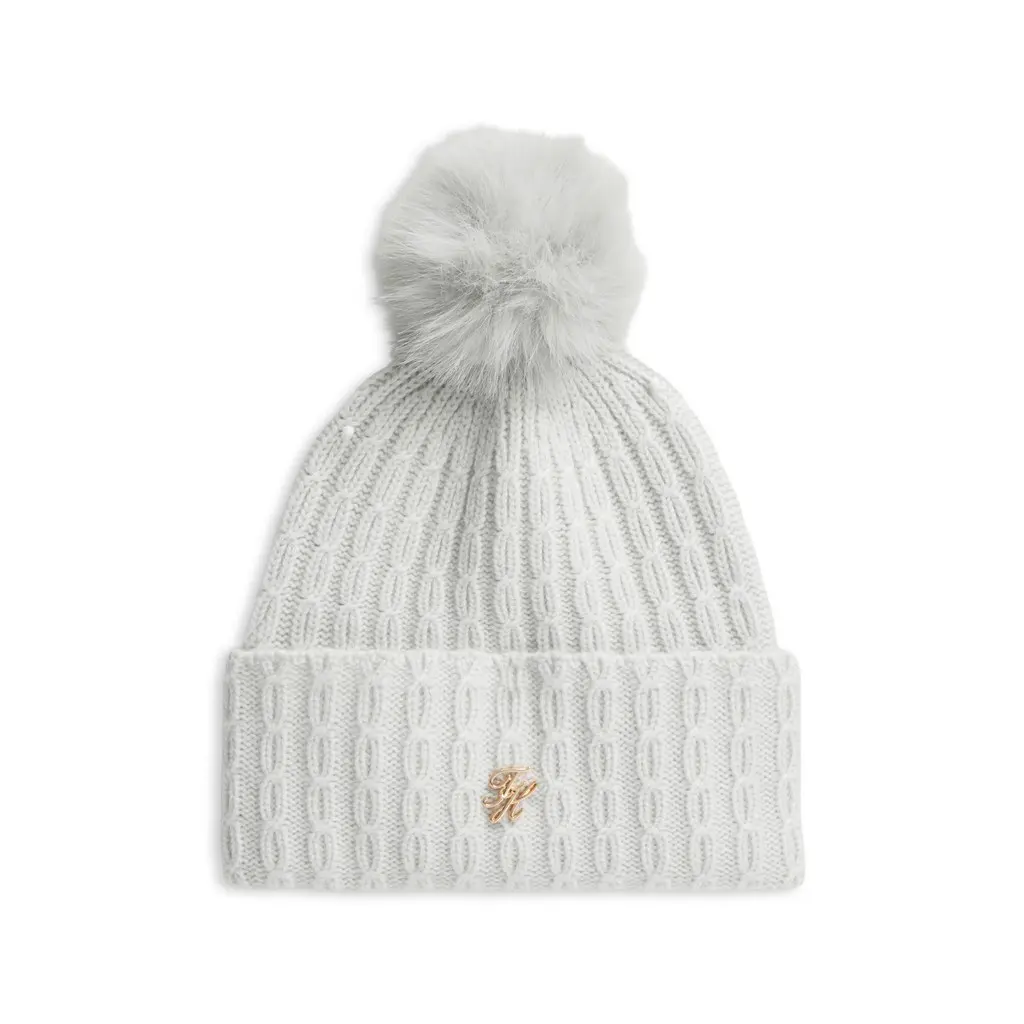 Tommy-Hilfiger-naisten-harmaa-lettineulottu-tupsupipo