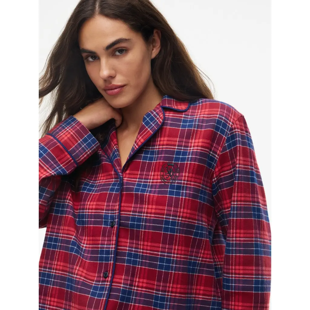 Tommy-Hilfiger-naisten-puna-siniruudullien-flanellipyjama