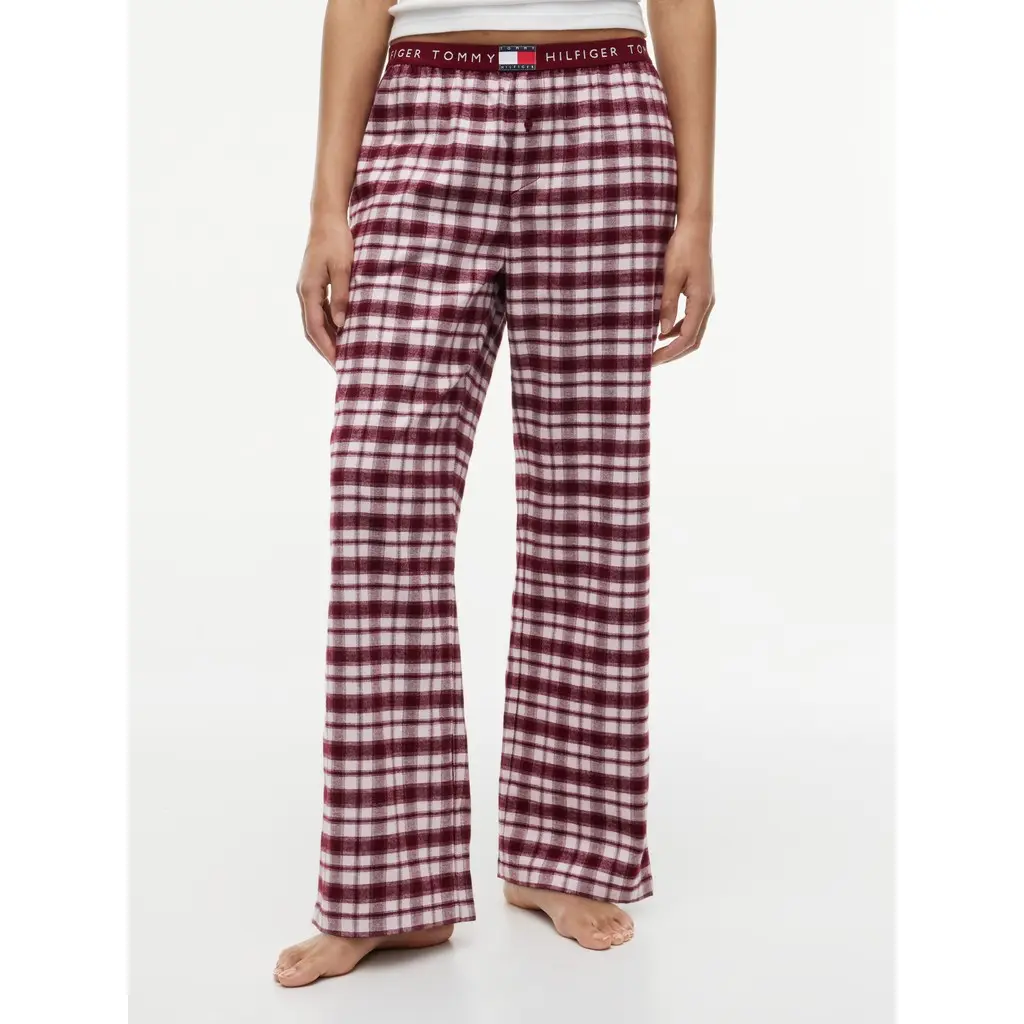 Tommy-Hilfiger-naisten-viininpunaiset-ruudulliset-flanellihousut-joustavalla-kuminauhavyotarolla