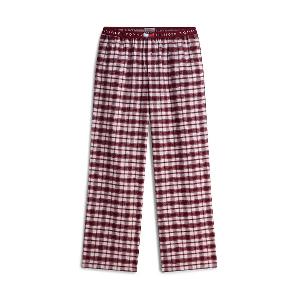 Tommy-Hilfiger-naisten-viininpunaiset-ruudulliset-flanellihousut-joustavalla-kuminauhavyotarolla