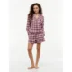Tommy-Hilfiger-nasiten-viininpunainen-ruudullinen-shortsipyjamasetti-unimaskilla