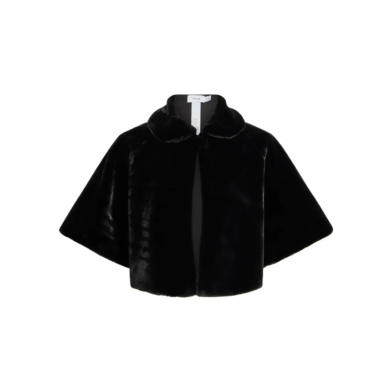 Vila-musta-keinokarva-bolero-cape-juhlaan
